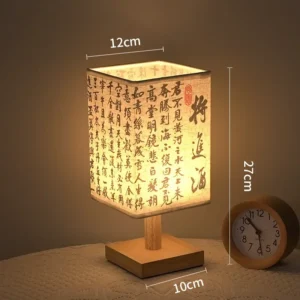 Abajur Decorativo LED Regulável Estilo Chinês para Quarto