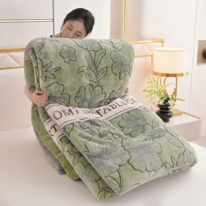 Colcha de Veludo Amigável para Animais - Conforto e Estilo para seu Quarto - Verde, 200x230cm 5kg