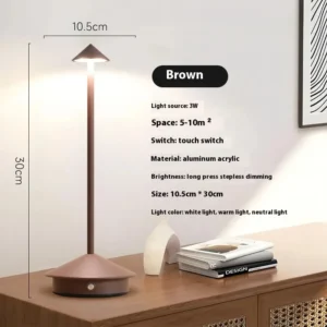 Luminária de Mesa Recarregável com LED Touch - Abajur Moderno para Decoração