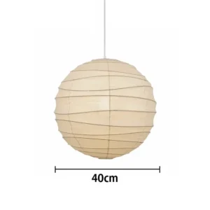 Lustre de Papel Arroz LED Estilo Japonês para Sala e Cozinha