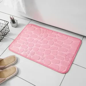 Tapete Antiderrapante de Microfibra para Banheiro e Sala - Conforto e Estilo - ROSA