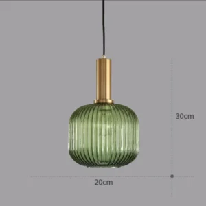 Luminária Pendente Vintage de Vidro Colorido para Sala e Jantar - Tipo B Verde