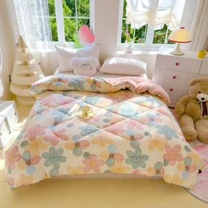 Manta de Algodão Lavado Dupla Camada para Todas as Estações - Colcha de outono e inverno de 200 * 230 cm cerca de -6 libras, Período de Floração [Qualidade inspecionada e lavável]