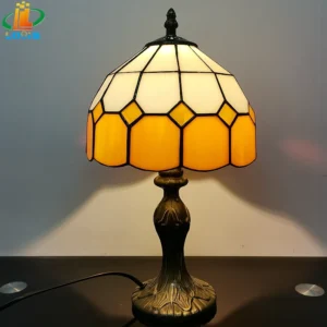 Candeeiro de Mesa Xadrez Laranja Nórdico - Iluminação Decorativa