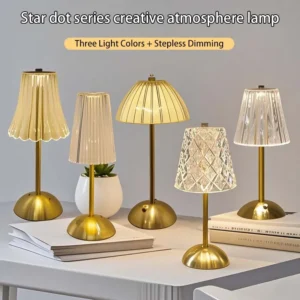 Lâmpada de Mesa LED Recarregável com Sensor de Toque - Luz Regulável