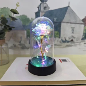 Rosa LED Decorativa - Luz Noturna Realista para Decoração e Presentes - Luz Dourada Colorida