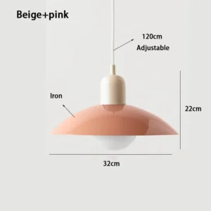 Lustre Pendente Art Deco Moderno para Sala de Jantar e Estudo - beige and pink