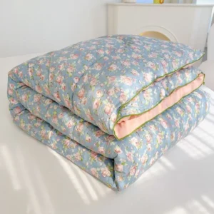 Manta de Algodão Lavado Dupla Camada para Todas as Estações - Colcha de outono e inverno de 200 * 230 cm cerca de -6 libras, Jardim de Rosas [qualidade inspecionada e lavável]