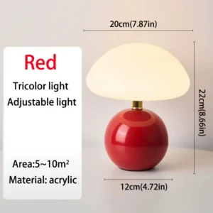 Candeeiro de Mesa Cogumelo USB - Luz Noturna Decorativa