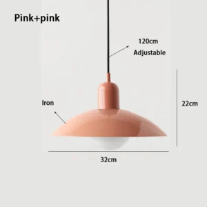Lustre Pendente Art Deco Moderno para Sala de Jantar e Estudo - pink and pink