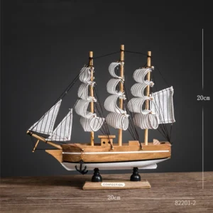 Modelo de Veleiro de Madeira Estilo Mediterrâneo para Decoração - Explorador