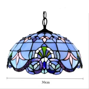 Lustre Tiffany Nórdico de Vidro para Cozinha e Sala de Jantar E27 - Luz Fria