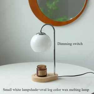 Lâmpada de Mesa Regulável LED Sem Fumaça em Madeira Maciça - Interruptor Regulável-4, Plugue Austrália