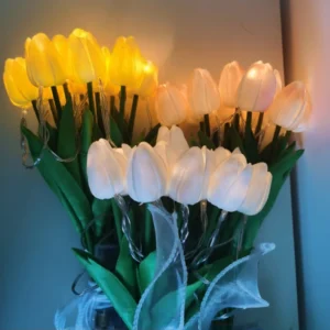 Buquê de Tulipas LED Artificiais para Decoração de Casamento e Aniversário