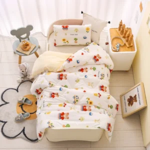 Colcha Infantil Lavável de Algodão para Todas as Estações - Colcha Primavera e Outono 150x200cm 45 libras, Jardim dos Ursos
