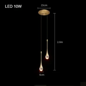 Luminária Pendente Moderna de Cristal para Sala, Jantar e Quarto