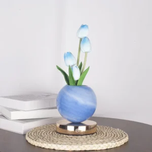 Luz Noturna LED Tulipa Decorativa Recarregável USB para Quarto - Tulipas Azuis
