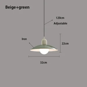 Lustre Pendente Art Deco Moderno para Sala de Jantar e Estudo - beige and green