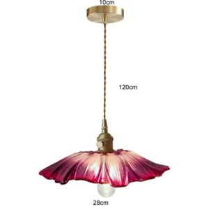 Lustre Pendente de Vidro Floral com Base de Cobre - Iluminação Moderna