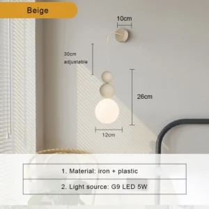 Lâmpada de Parede Moderna LED Estilo Nórdico para Decoração