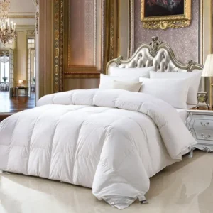 Colcha de Algodão Acolchoada com Penas de Ganso - Inverno - 200x230cm 3.5kg, BRANCO