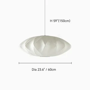 Luminária Pendente Designer Estilo Japonês em Seda LED