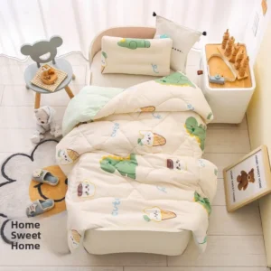 Colcha Infantil Lavável de Algodão para Todas as Estações - Colcha de Verão 150x200cm 21kg, Dragão de Leite Arroz