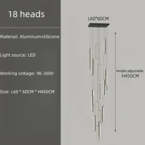 Lustre Moderno de Alumínio para Teto - Decoração Loft e Duplex