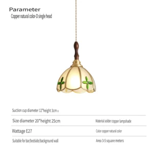 Luminária Pendente Vintage de Vidro Colorido com Luz LED para Cozinha e Sala