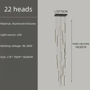 Lustre Moderno de Alumínio para Teto - Decoração Loft e Duplex