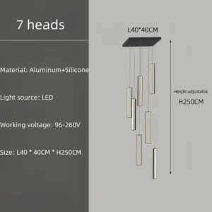 Lustre Moderno de Alumínio para Teto - Decoração Loft e Duplex