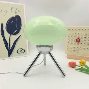 Candeeiro de Mesa Cogumelo de Vidro Estilo Moderno e Retrô