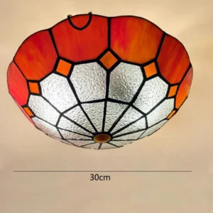 Lustre Tiffany Azul Mediterrâneo para Teto - Decoração Retro