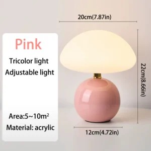 Candeeiro de Mesa Cogumelo USB - Luz Noturna Decorativa