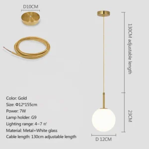 Luminária Pendente Moderna em Vidro para Decoração de Ambientes