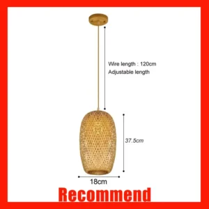 Luminária Pendente de Bambu Artesanal para Iluminação Aconchegante