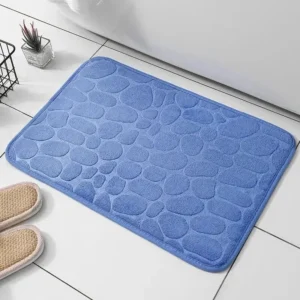 Tapete Antiderrapante de Microfibra para Banheiro e Sala - Conforto e Estilo - Azul