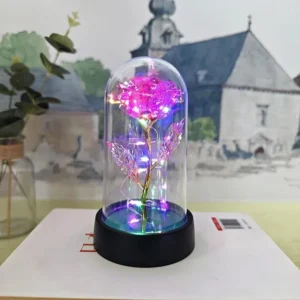 Rosa LED Decorativa - Luz Noturna Realista para Decoração e Presentes - Luz Rosa Colorida