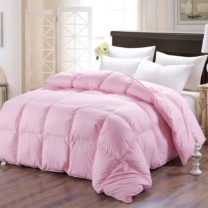Edredom Acolchoado de Inverno 95% Penas de Ganso - Tamanho King e Twin - 200x230cm 3kg, ROSA