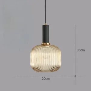 Luminária Pendente Vintage de Vidro Colorido para Sala e Jantar - Suporte preto Gold B