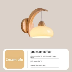 Luminária de Parede Japonesa de Madeira com Flor de Acrílico - Quarto Infantil - Modelo D