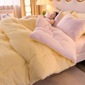 Cobertor de Microfibra Quente com Gorro de Veludo 3D - Conforto e Estilo - Pó, Rainha (180x220cm) 2.8kg