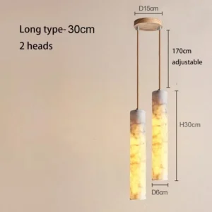 Lustre de Mármore LED para Sala e Restaurante - Estilo Moderno