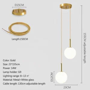 Luminária Pendente Moderna em Vidro para Decoração de Ambientes