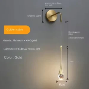 Luminária Pendente Moderna de Cristal para Sala, Jantar e Quarto