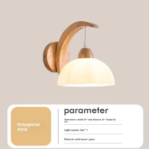 Luminária de Parede Japonesa de Madeira com Flor de Acrílico - Quarto Infantil - Modelo B