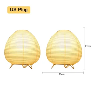 Luminária de Mesa LED Estilo Japonês para Decoração de Quarto - 2 peças Plugue dos EUA