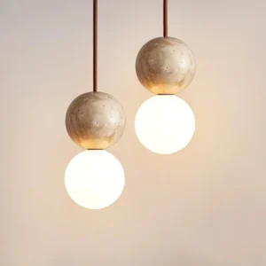 Luminária Pendente Moderna de Pedra com Luz LED para Quarto e Sala