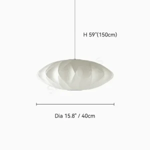 Luminária Pendente Designer Estilo Japonês em Seda LED