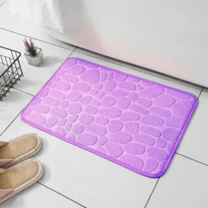 Tapete Antiderrapante de Microfibra para Banheiro e Sala - Conforto e Estilo - Roxo